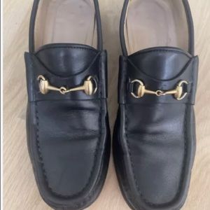 Gucci Black Loafers - Horsebit Gold 7.5 women's